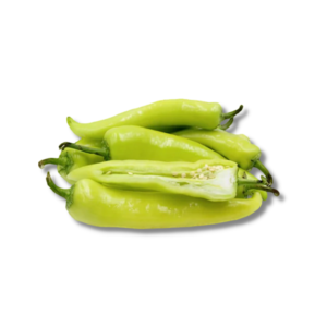 A pack of 5 long green Bajji Mirchi (Turkish Chilli).