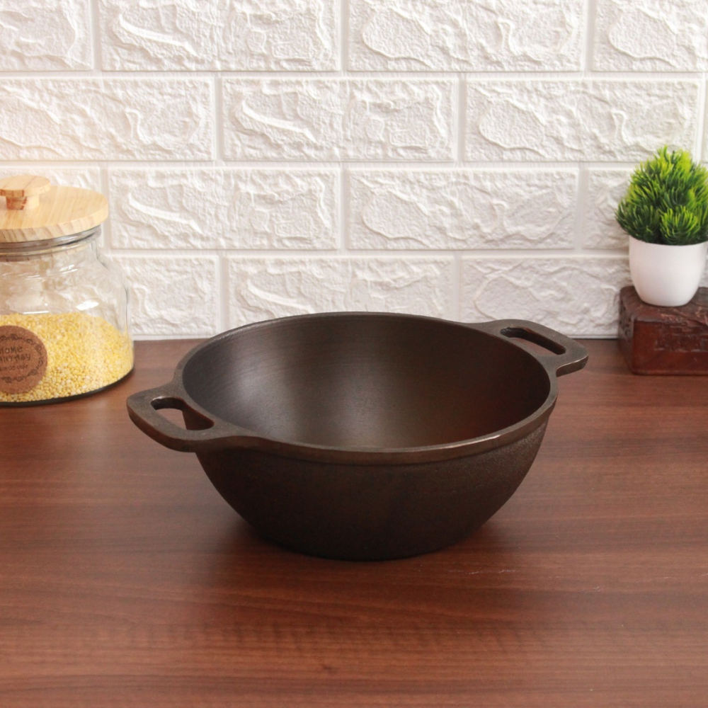 KREME CAST IRON FULL DEEP KADAI (12 INCH)