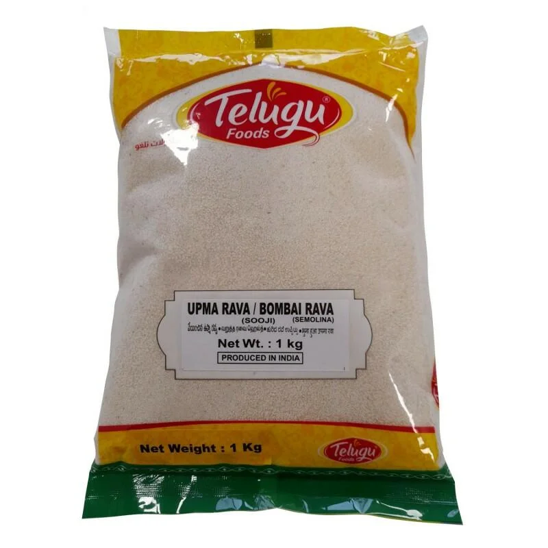 Telugu Foods Upma Rava 1kg pack available at Spice Supermarket LTD, perfect for making traditional Andhra-style upma and other South Indian dishes.