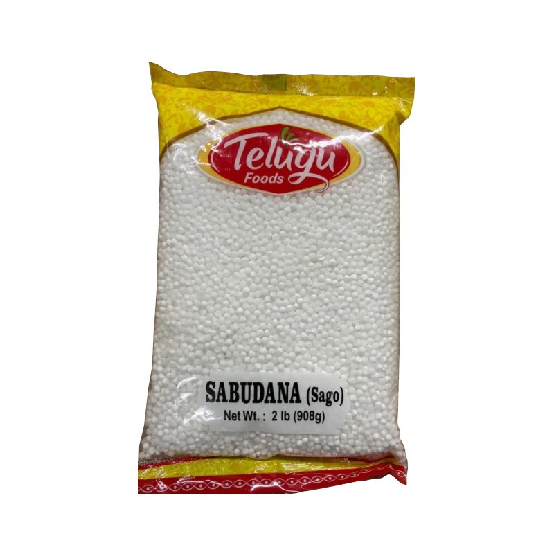 Telugu Foods Sabudana (Sago) 1kg pack available at Spice Supermarket LTD, ideal for traditional Indian dishes.