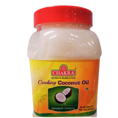 Bottle of Chakra Coconut Oil 1L.