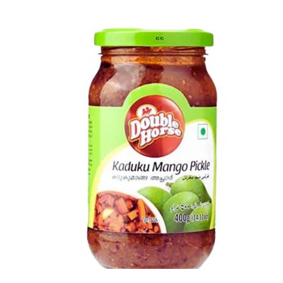 Jar of Double Horse Kaduku Mango Pickle 400g.